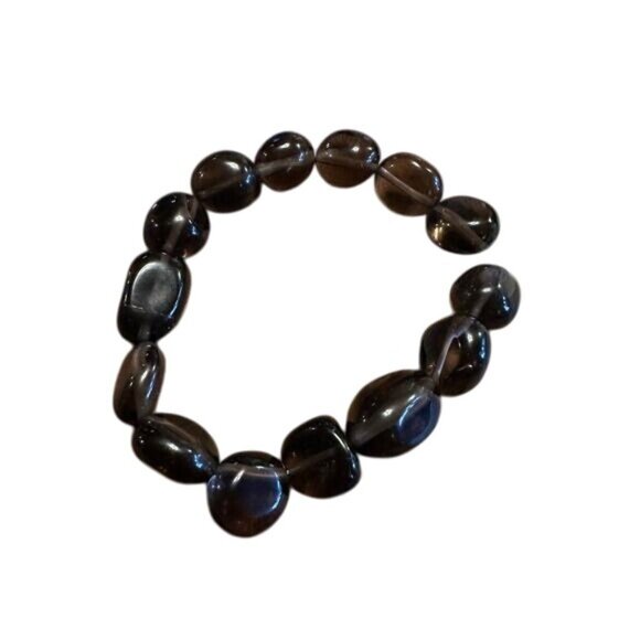 Smoky Quartz Free People Bead Bracelet Spiritual Energy Healing Properties - Picture 3 of 5